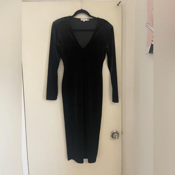 Good American | Dresses | Good American Black Body Con Dress With Shoulder  Pads | Poshmark